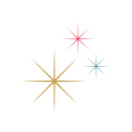 Icon 3 dünne Sterne in Gold, Rosa und Blau
